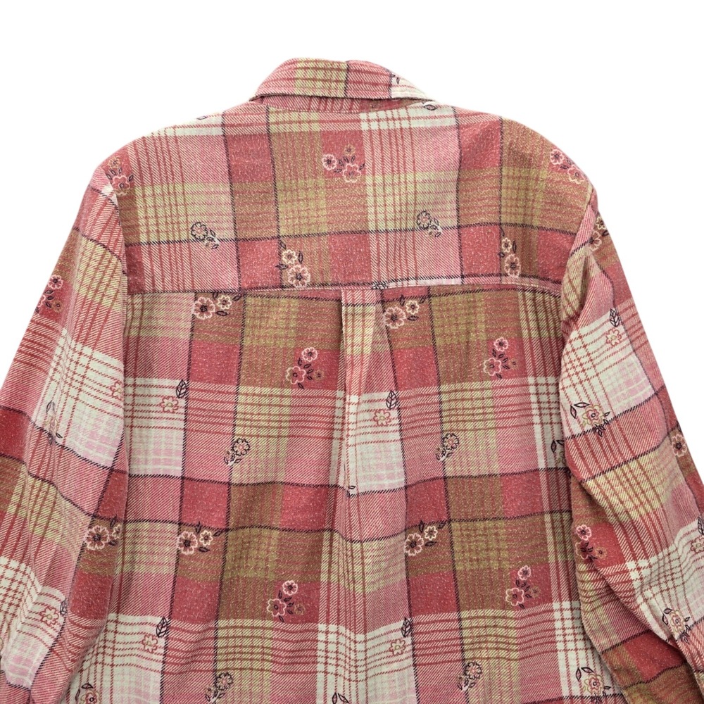 American Sweetheart Pink Plaid Flannel Western Urban 90s Skater Grunge‎ Shirt L - Picture 9 of 10